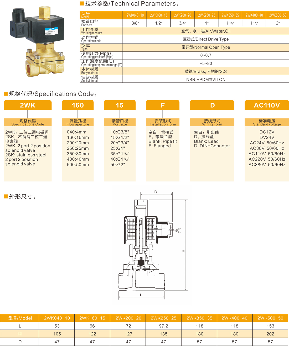 2W/2S系列電磁閥/2W/2S Normal Open Solenoid Valve